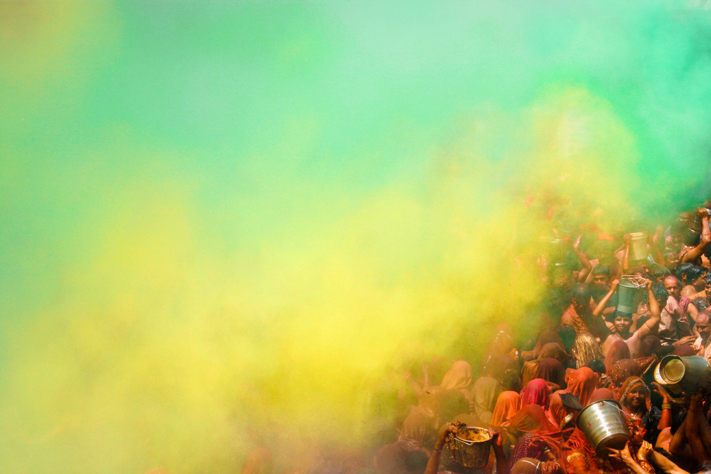 Green And Yellow Powder Covering Peoople