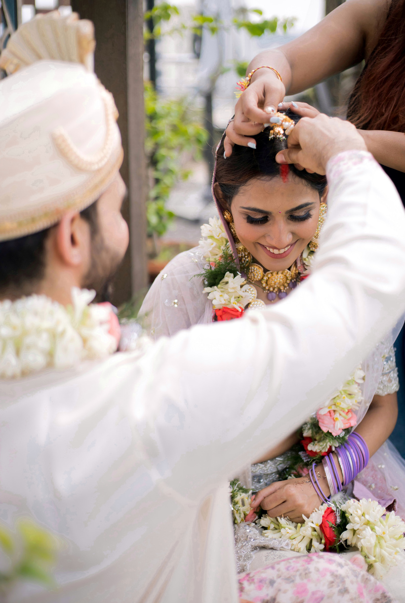 Couple in Modern Indian Wedding
